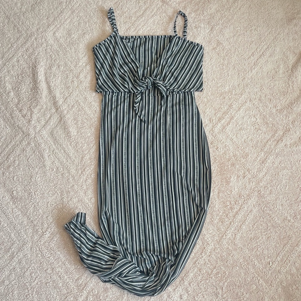 Derek Heart Striped Maxi Dress